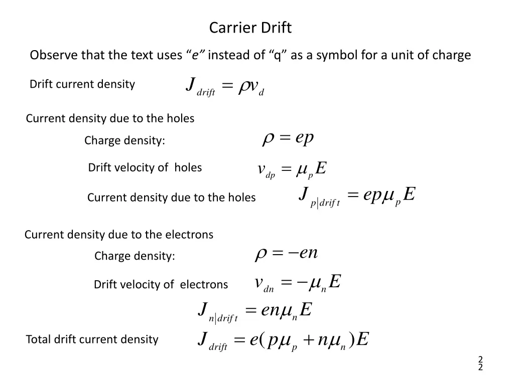 carrier drift