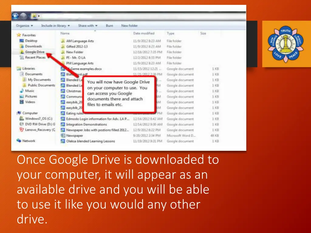 once google drive is downloaded to your computer