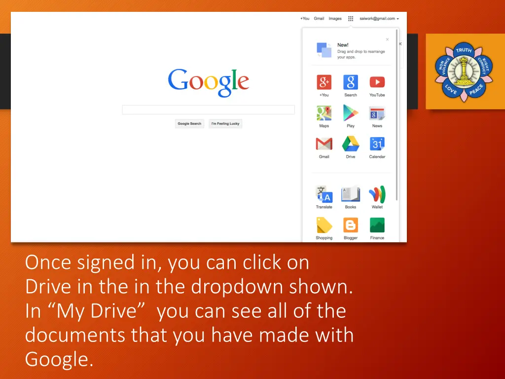 once signed in you can click on drive