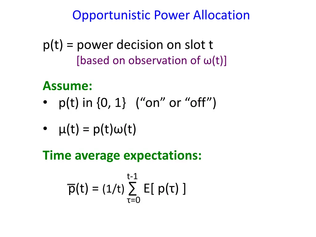 opportunistic power allocation