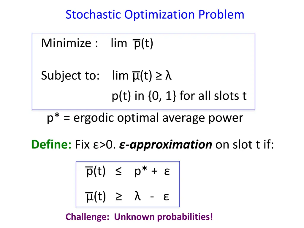 stochastic optimization problem