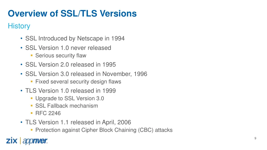 overview of ssl tls versions history