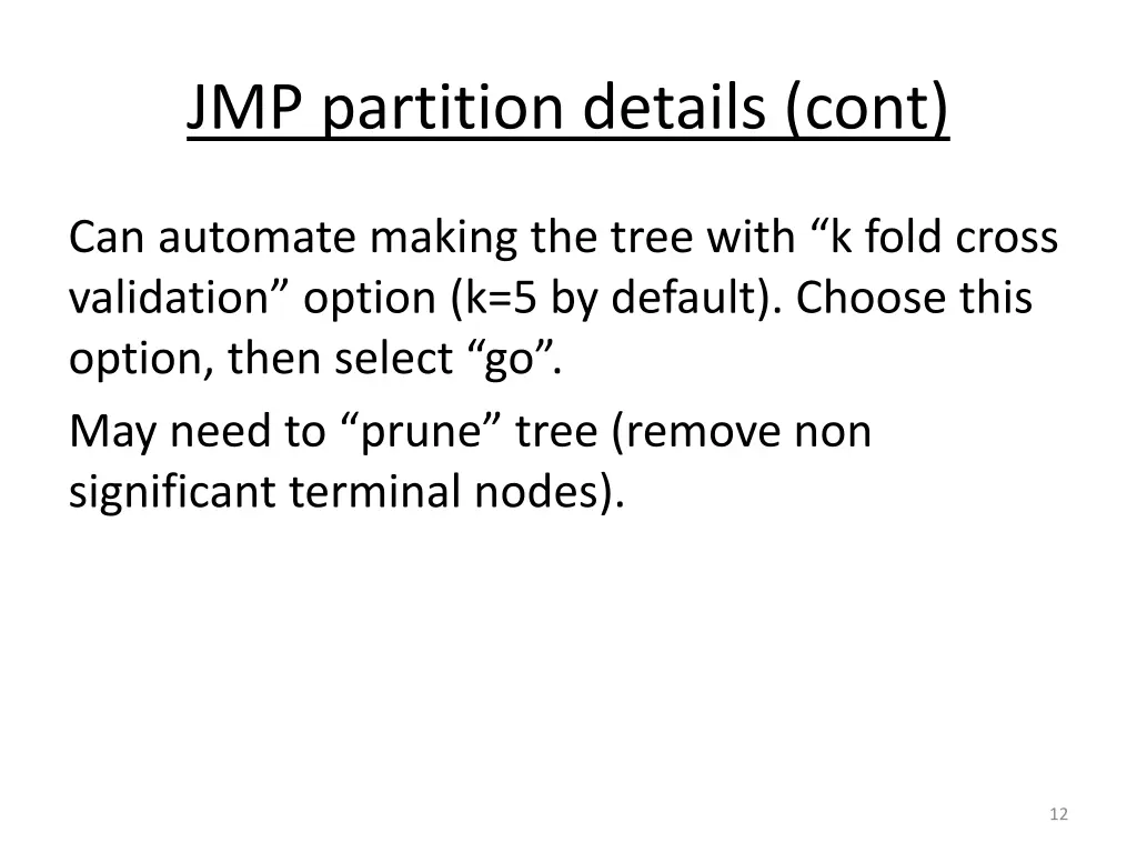 jmp partition details cont