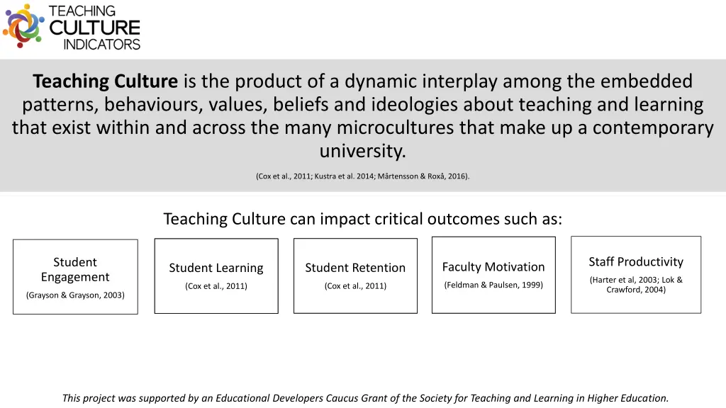 teaching culture is the product of a dynamic