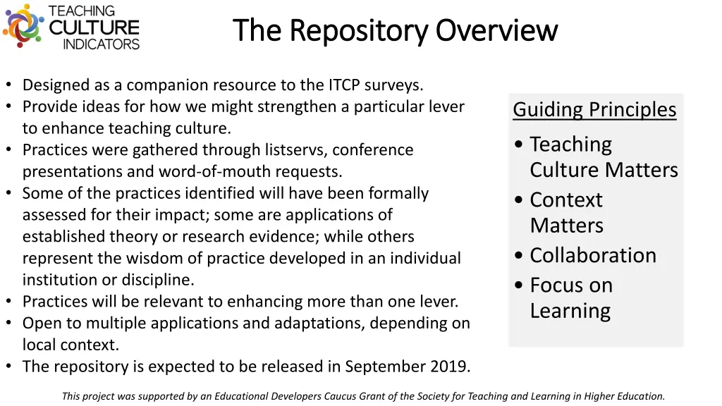 the repository overview the repository overview