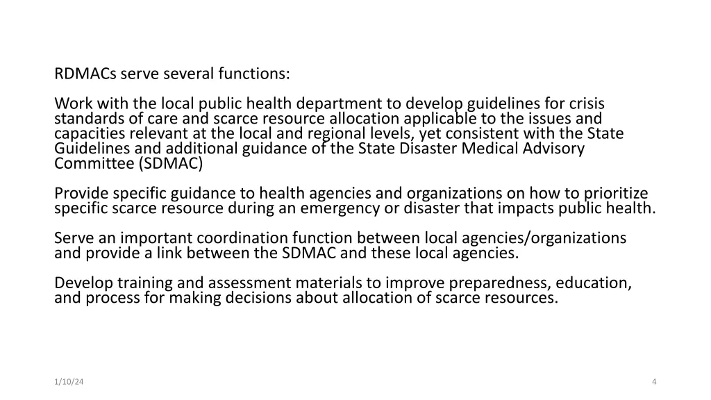 rdmacs serve several functions
