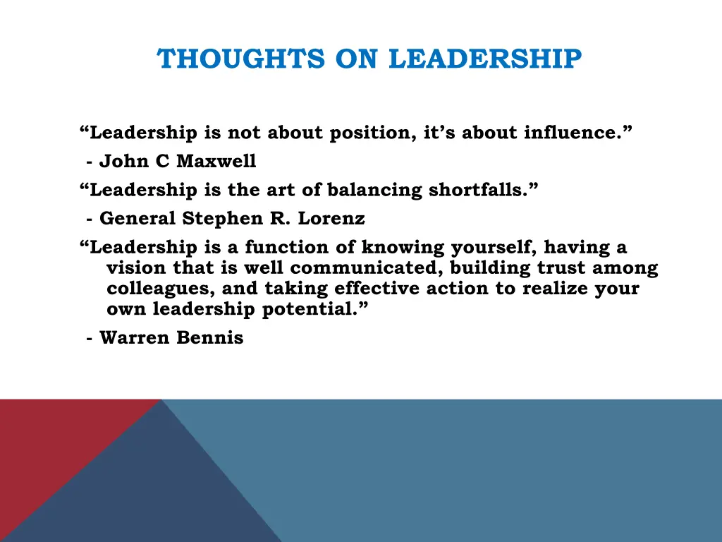 thoughts on leadership
