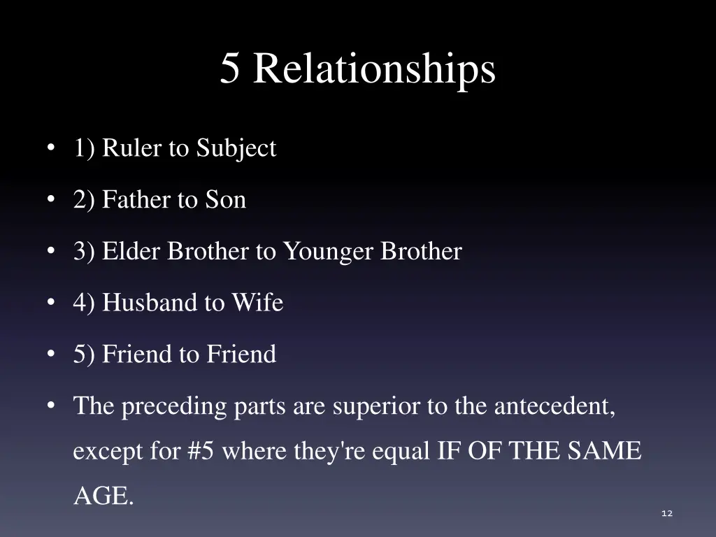 5 relationships