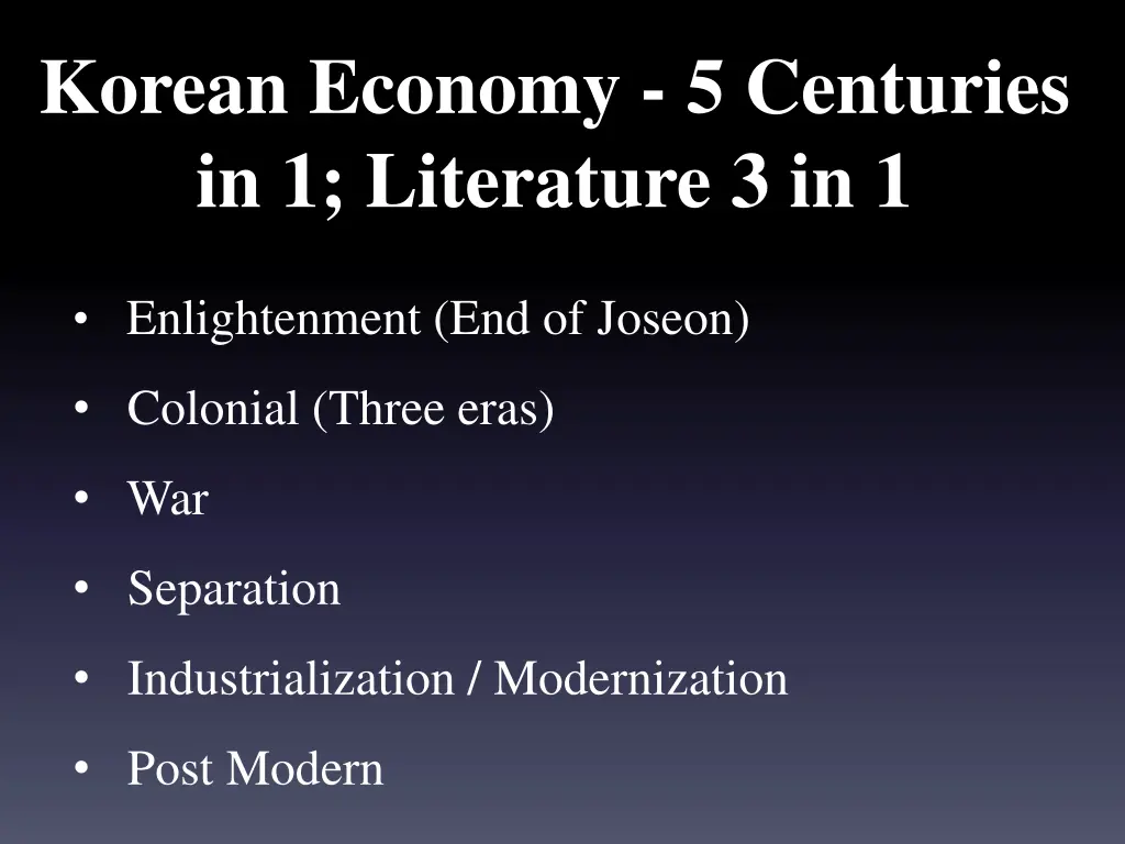korean economy 5 centuries in 1 literature 3 in 1