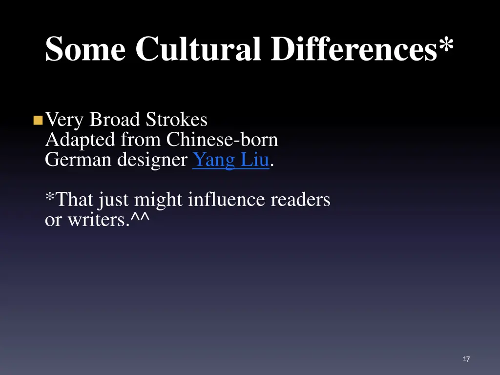 some cultural differences