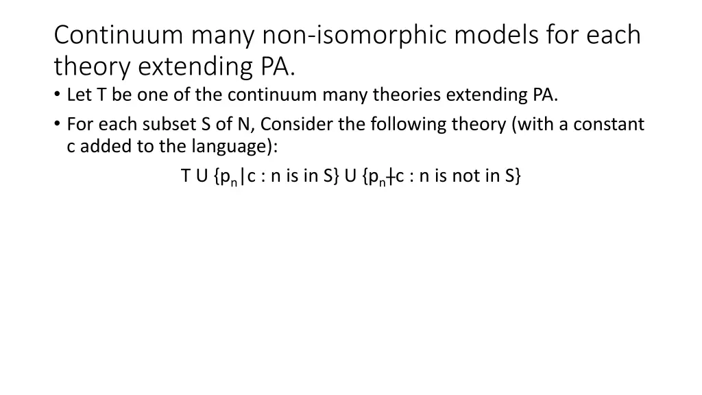 continuum many non isomorphic models for each 2