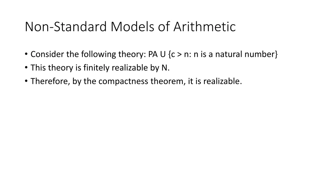 non standard models of arithmetic 3