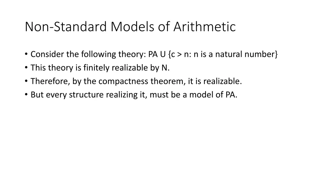 non standard models of arithmetic 4
