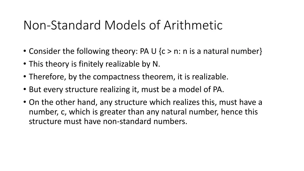non standard models of arithmetic 5