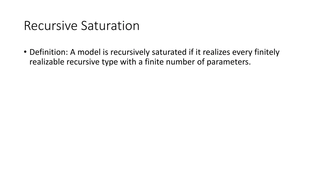 recursive saturation
