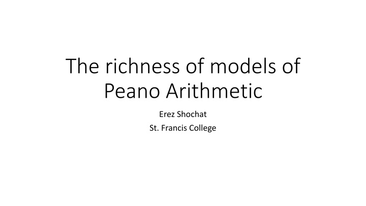 the richness of models of peano arithmetic