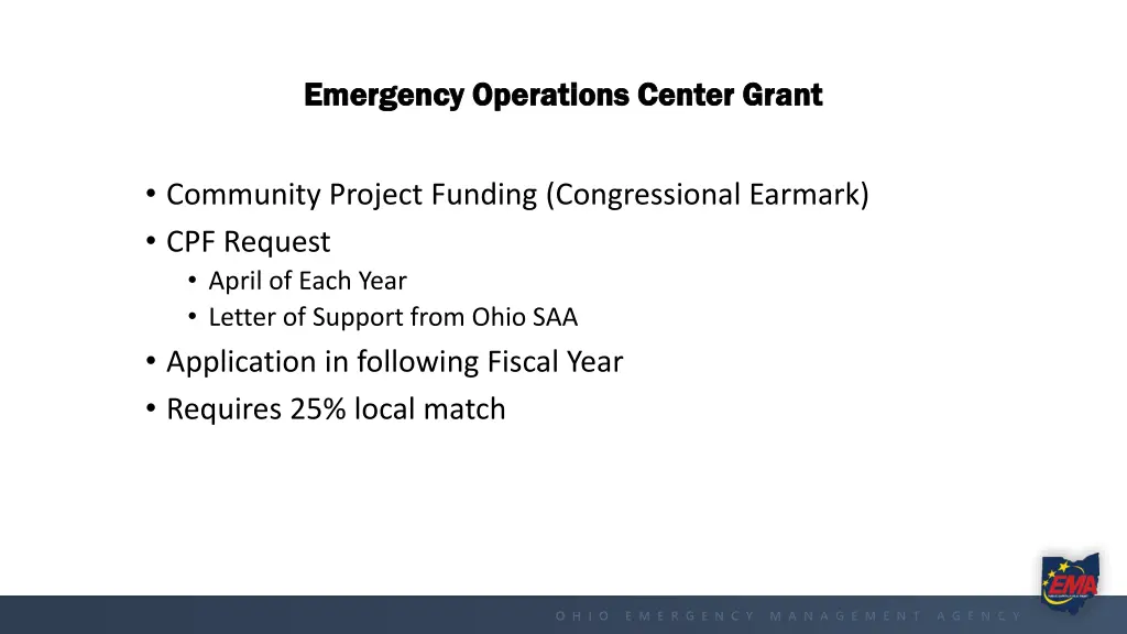 emergency operations center grant emergency