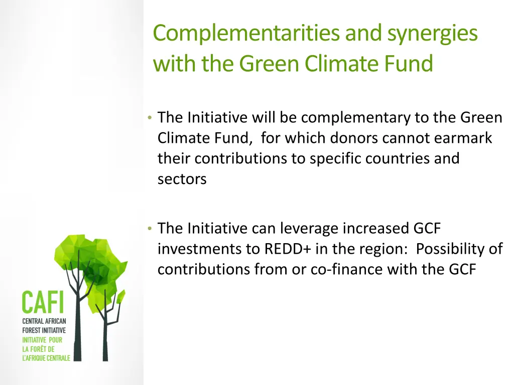 complementarities and synergies with the green