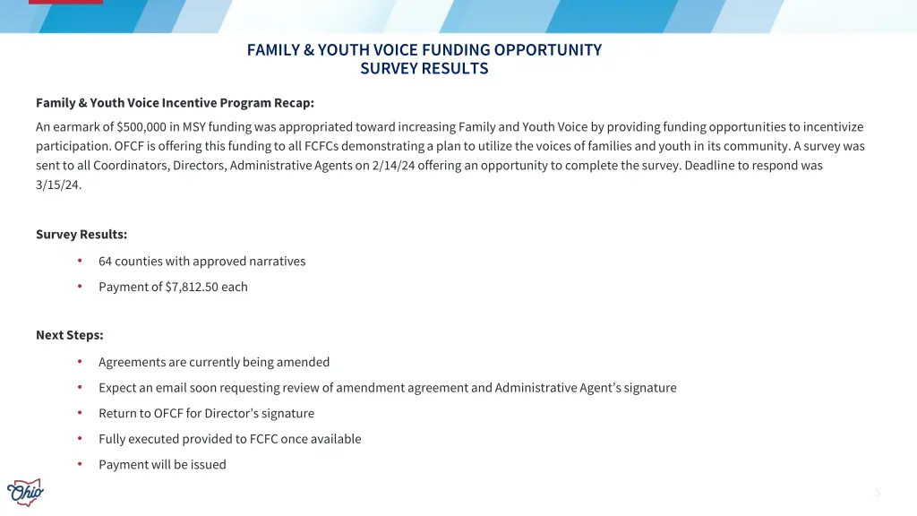 family youth voice funding opportunity survey