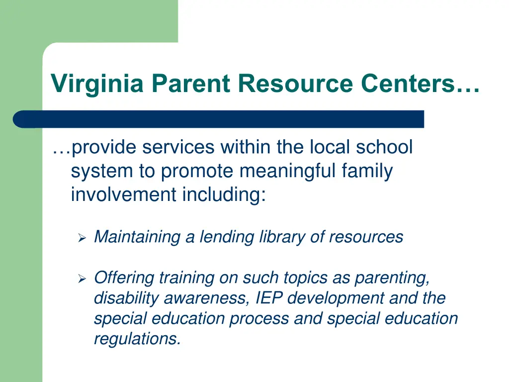 virginia parent resource centers