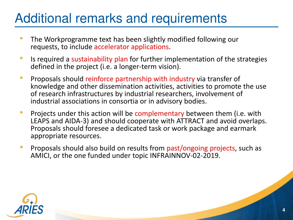 additional remarks and requirements