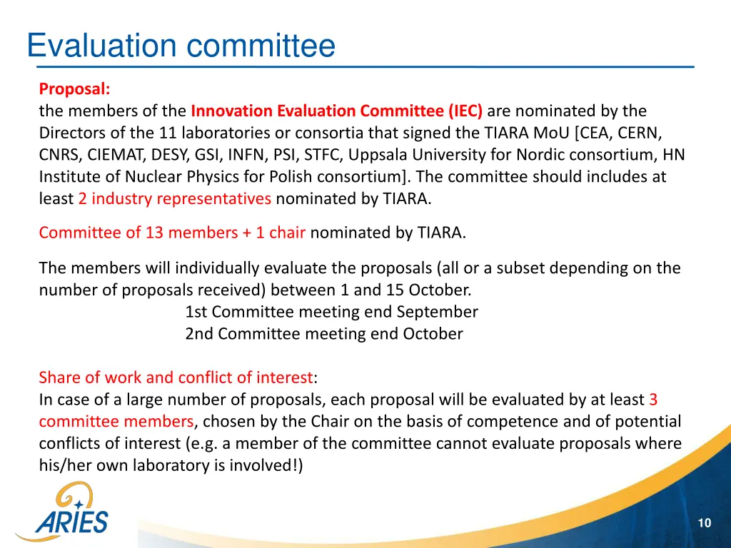 evaluation committee