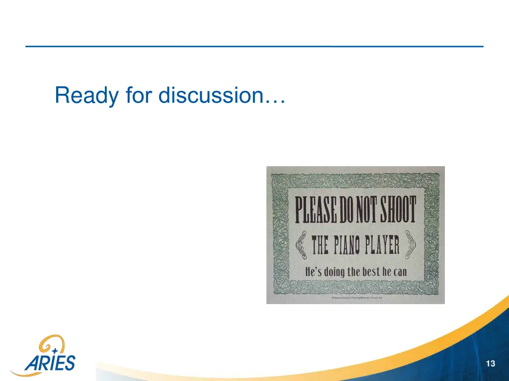 ready for discussion
