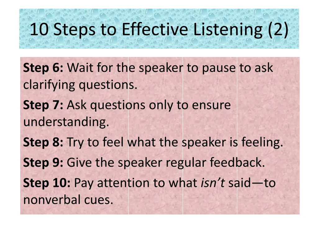 10 steps to effective listening 2