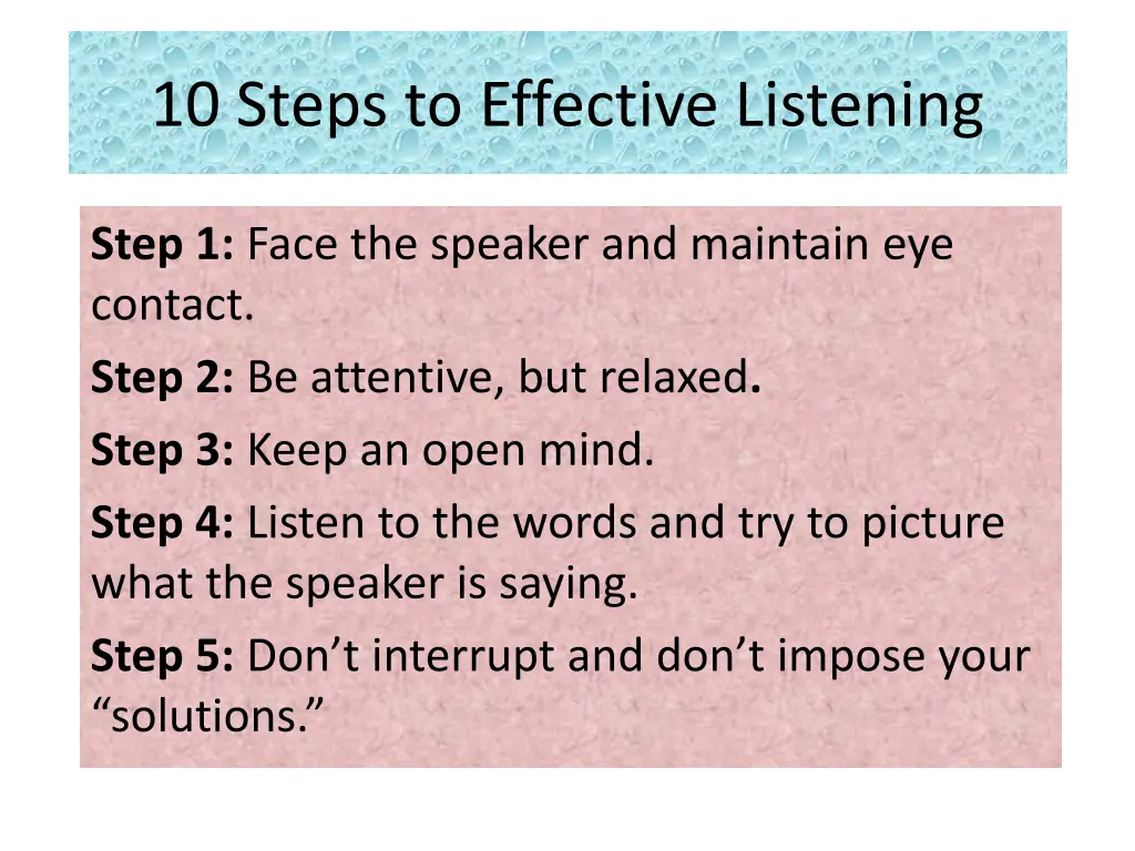 10 steps to effective listening