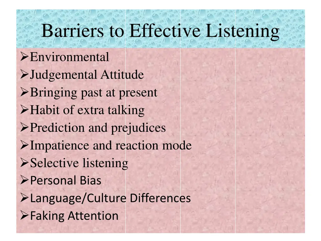 barriers to effective listening