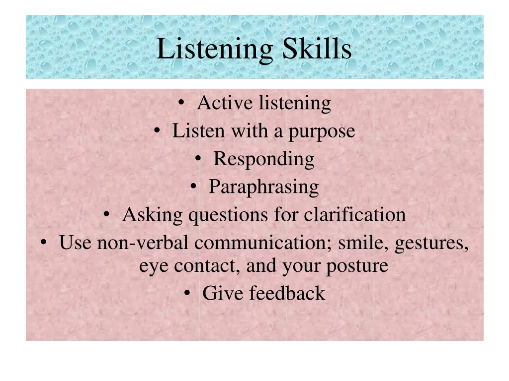 listening skills