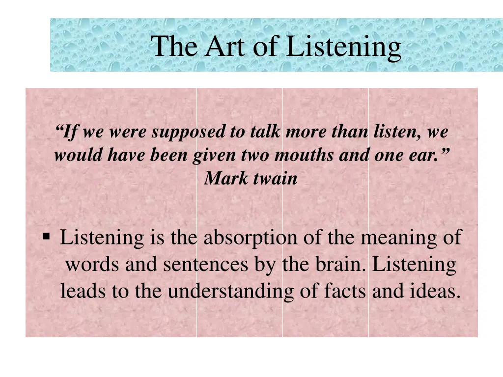the art of listening