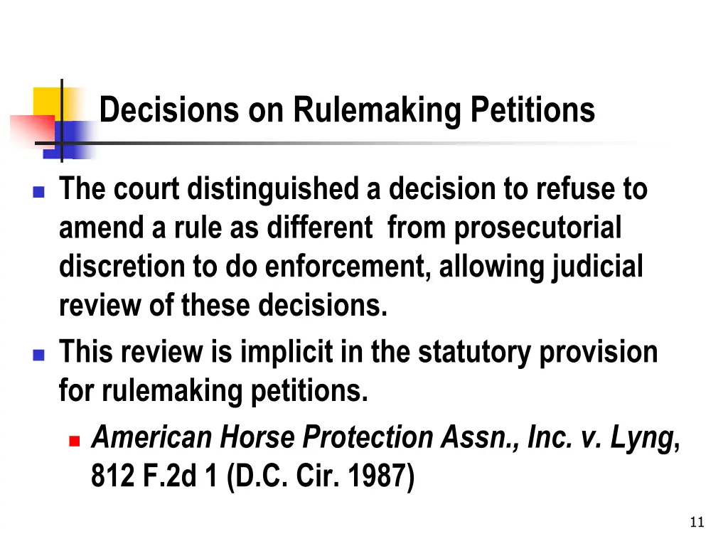 decisions on rulemaking petitions