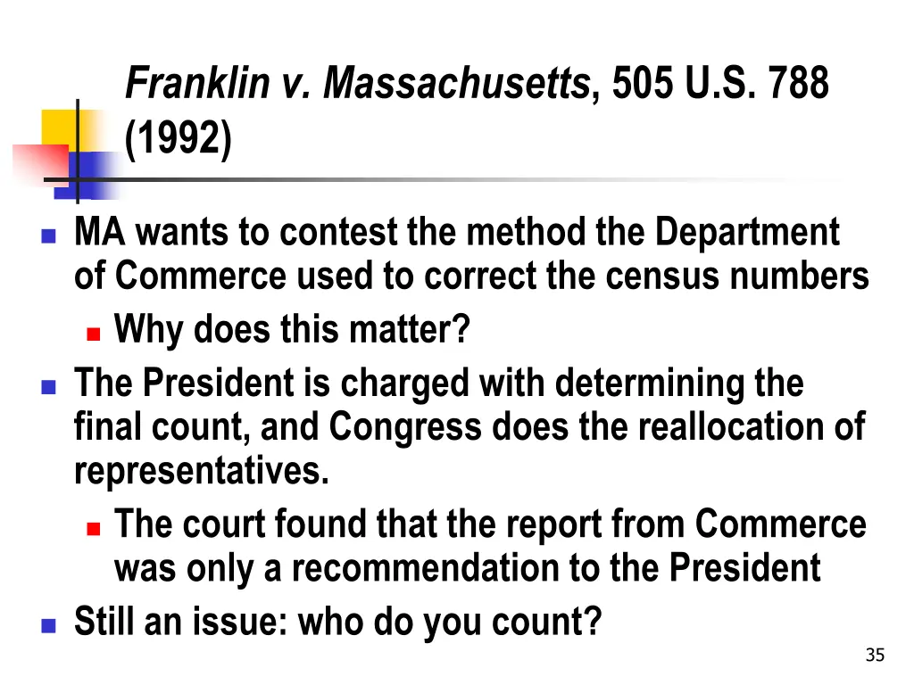franklin v massachusetts 505 u s 788 1992