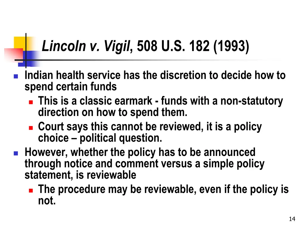lincoln v vigil 508 u s 182 1993