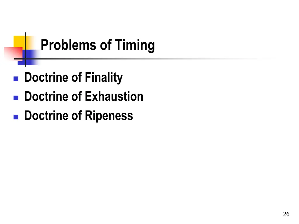 problems of timing