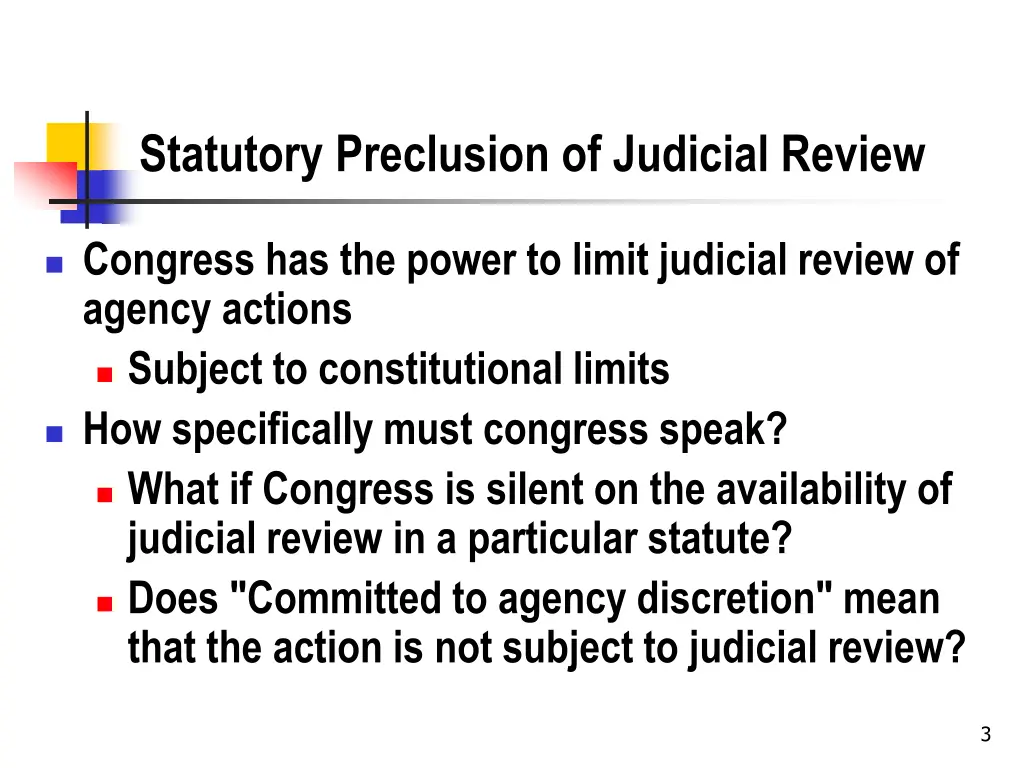 statutory preclusion of judicial review