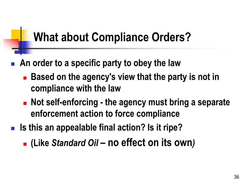 what about compliance orders