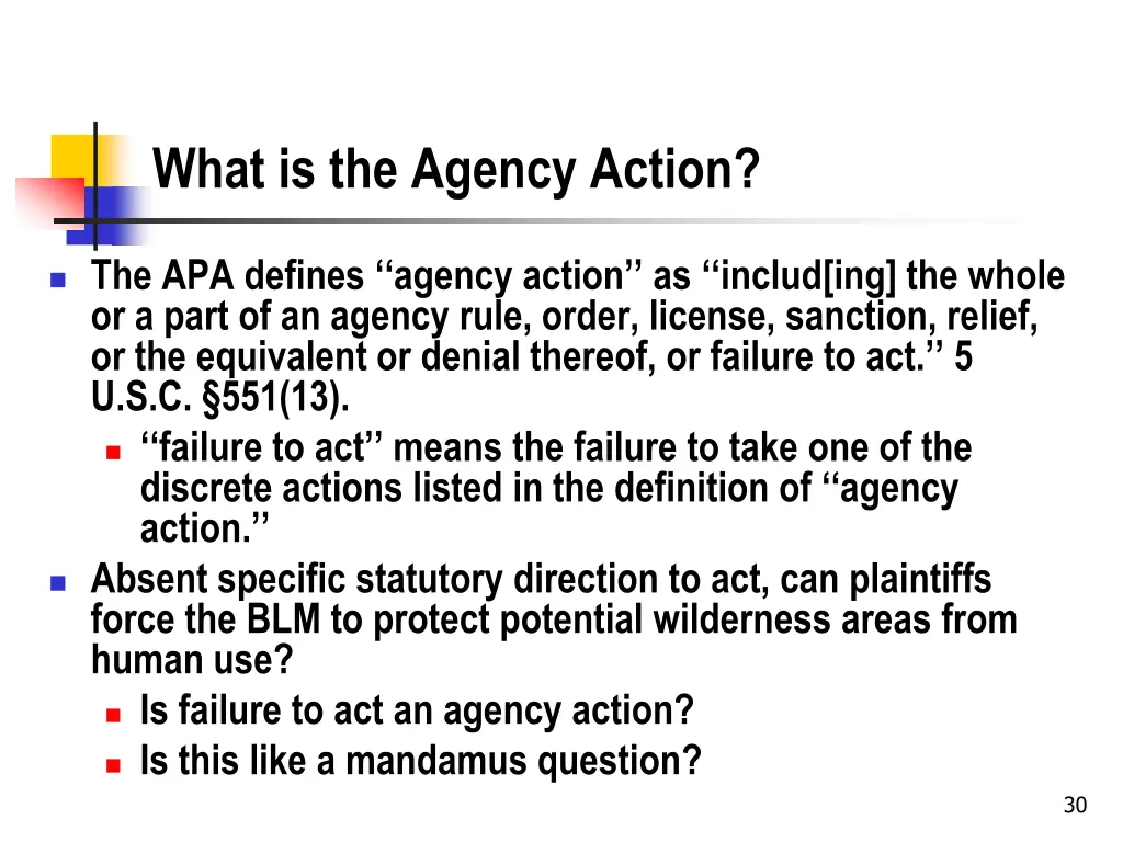 what is the agency action