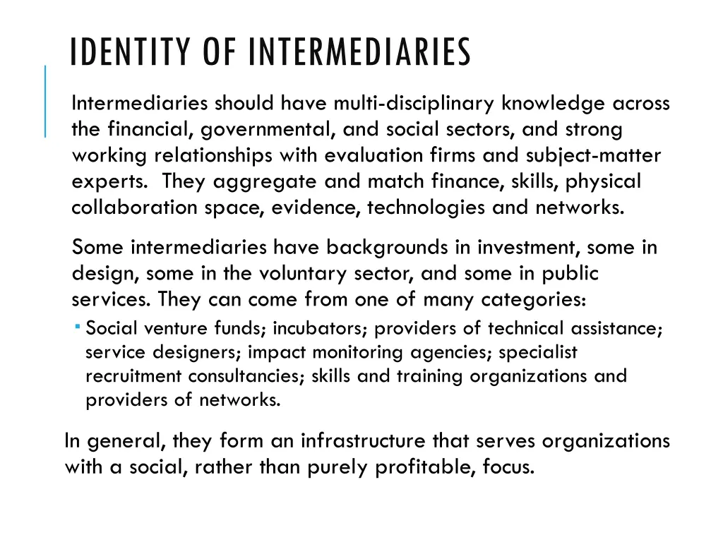 identity of intermediaries