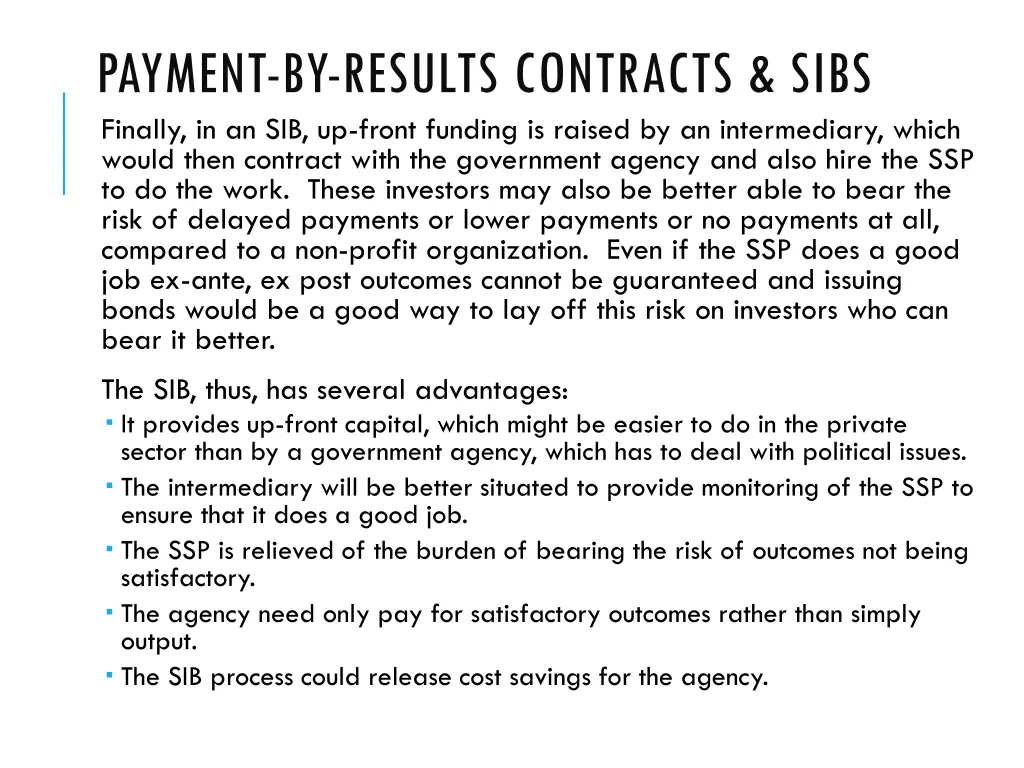 payment by results contracts sibs finally