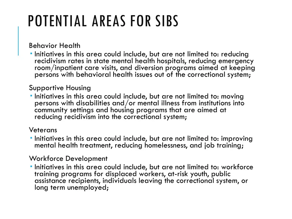 potential areas for sibs 1