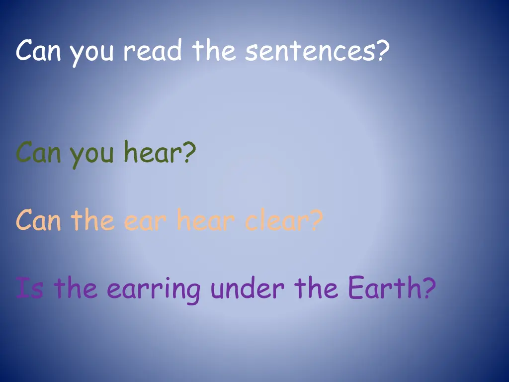 can you read the sentences