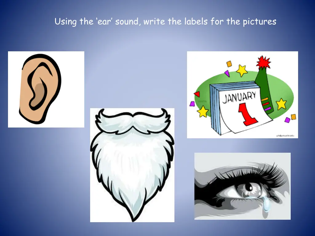 using the ear sound write the labels
