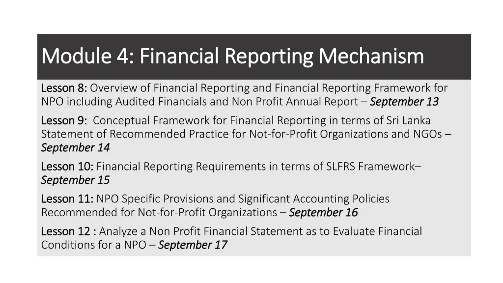 module 4 financial reporting mechanism module