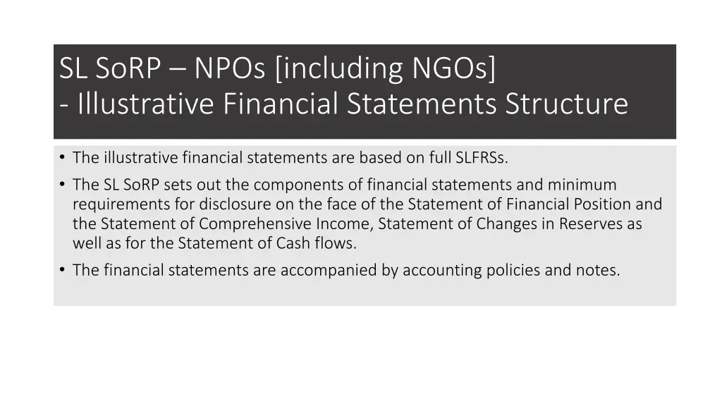 sl sorp npos including ngos illustrative