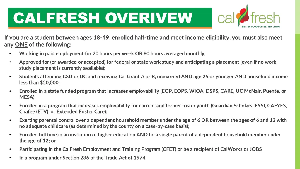 calfresh overivew
