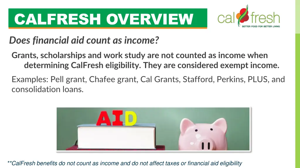 calfresh overview does financial aid count