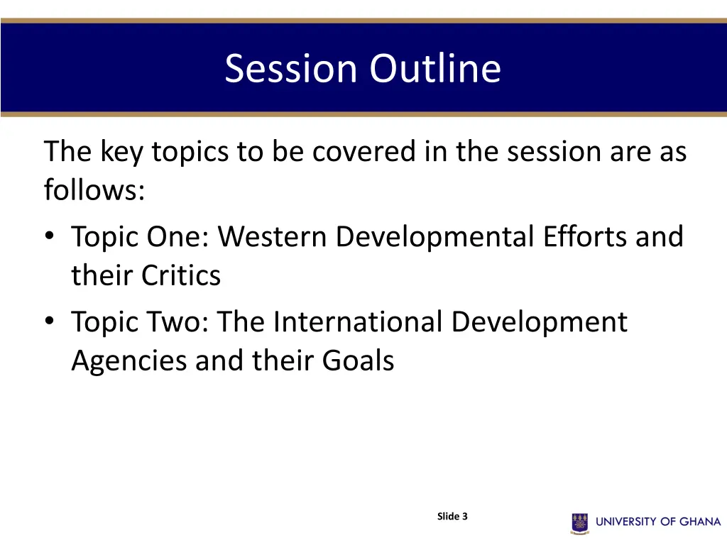 session outline