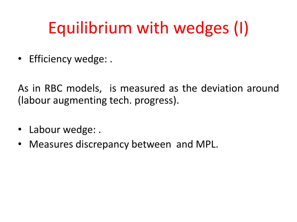 equilibrium with wedges i